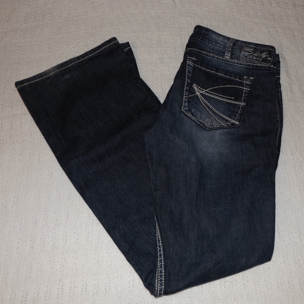 Silver Twisted Boot Cut Jeans w30